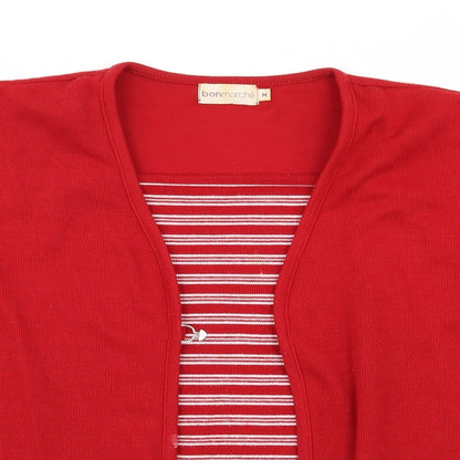 Womens UK Size M bonmarche Red Cardigan Jumper