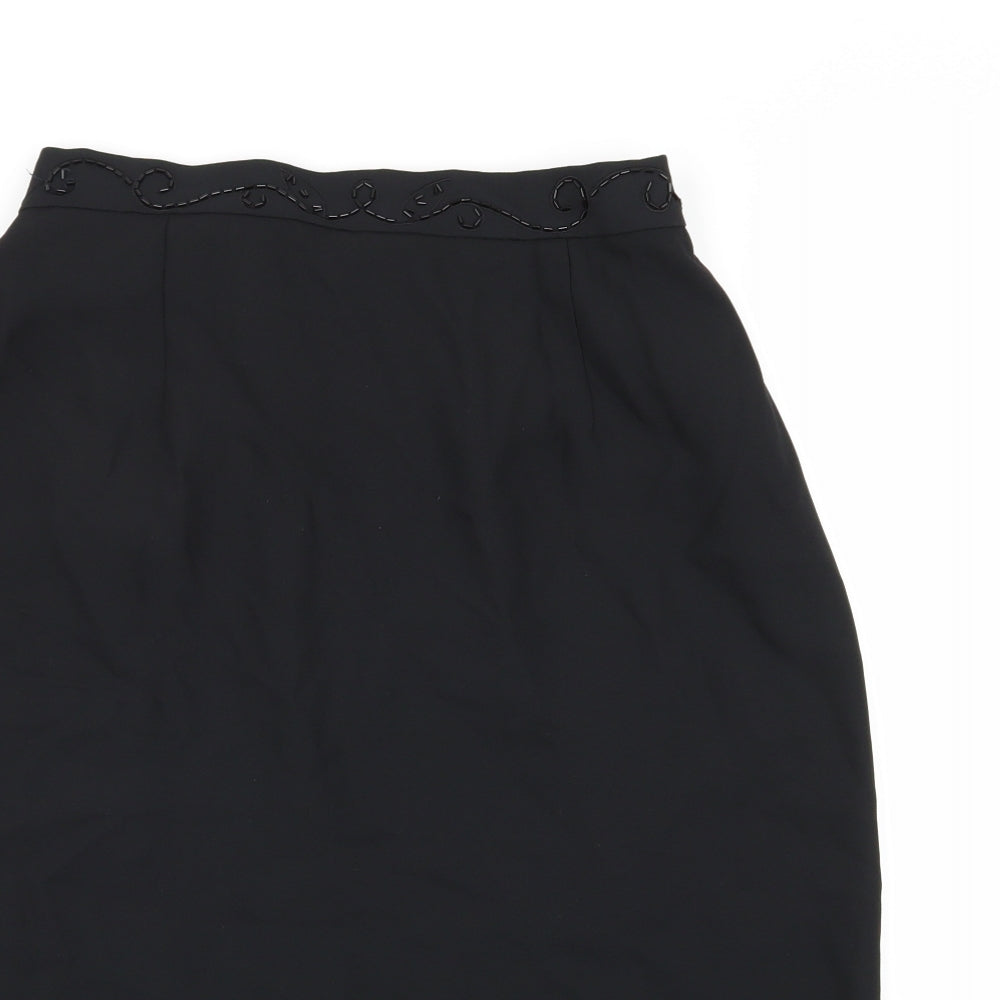 Ann Harvey Womens Black   A-Line Skirt Size 10  - Stretch waistband