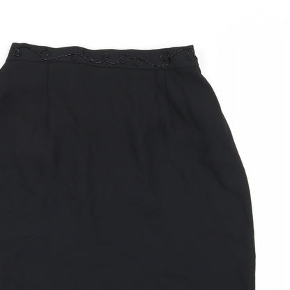 Ann Harvey Womens Black   A-Line Skirt Size 10  - Stretch waistband