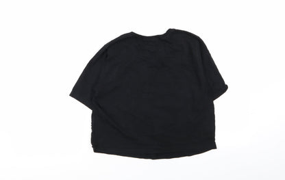 FOREVER 21 Womens Black Geometric  Basic T-Shirt Size S