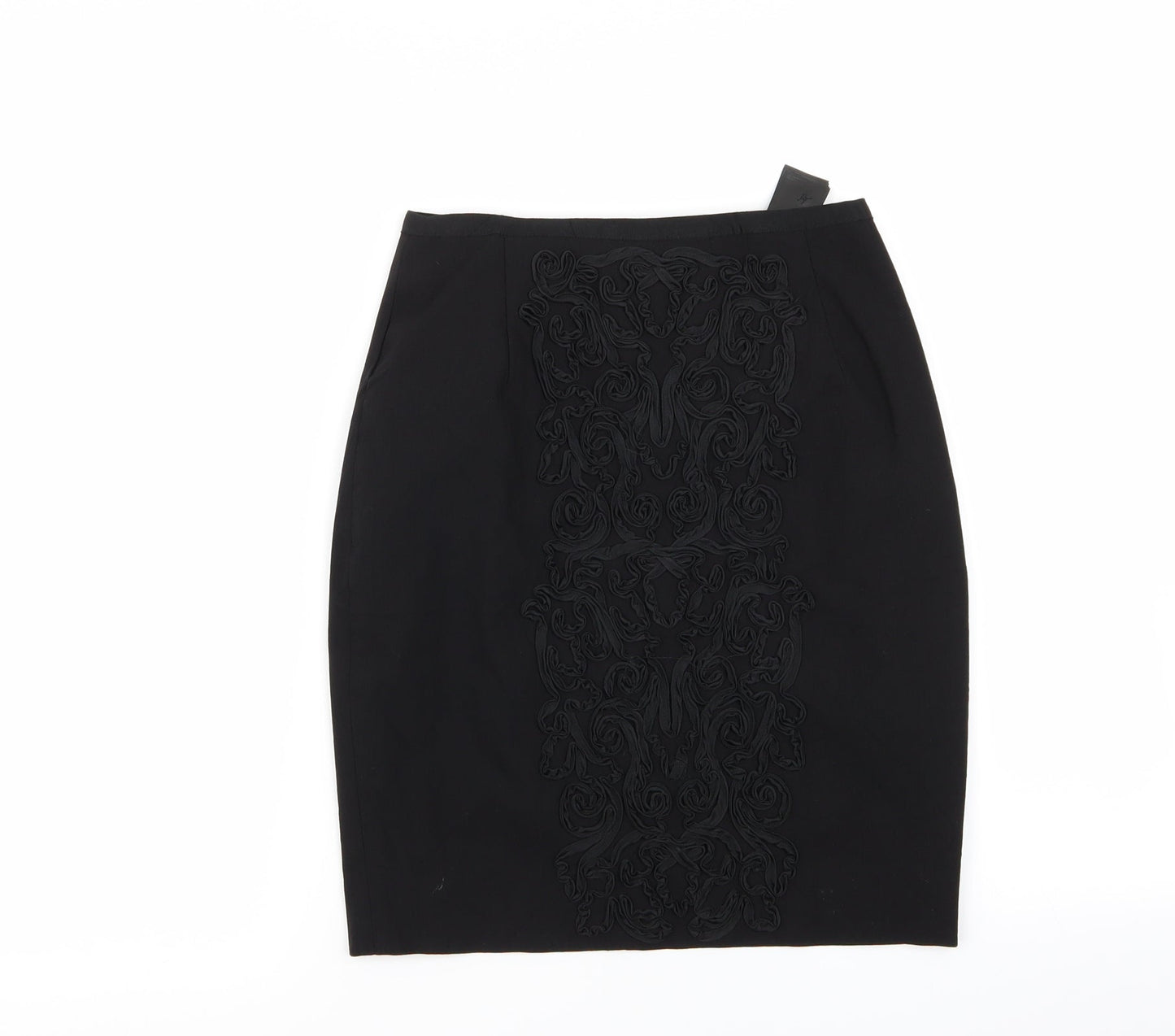 H&M Womens Black Floral  A-Line Skirt Size 6