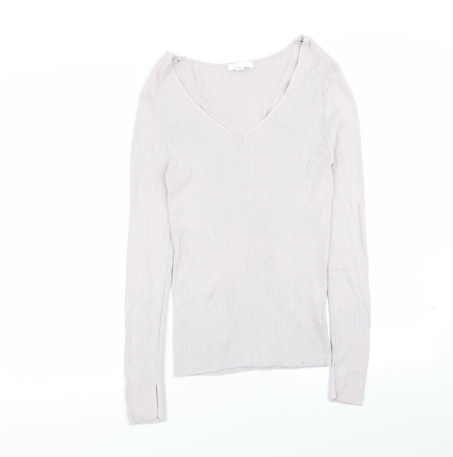 Womens UK Size M H&M Purple Basic T-Shirt
