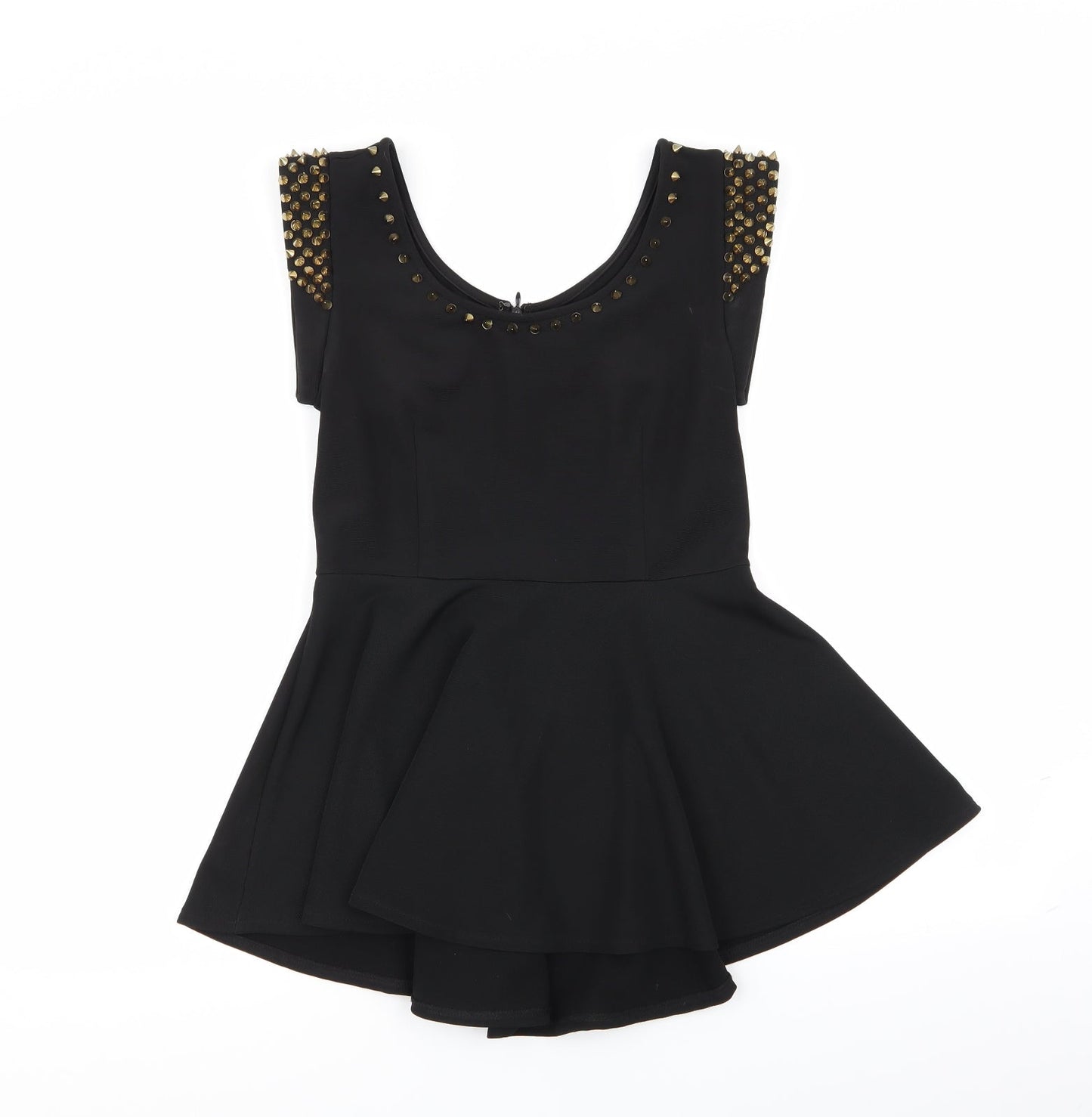 parsian Womens Black Geometric  Basic Tank Size 10