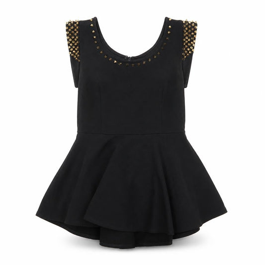 Parisian Womens Black Geometric  Basic Tank Size 10