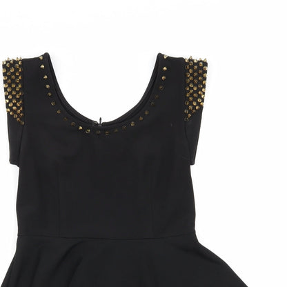 parsian Womens Black Geometric  Basic Tank Size 10