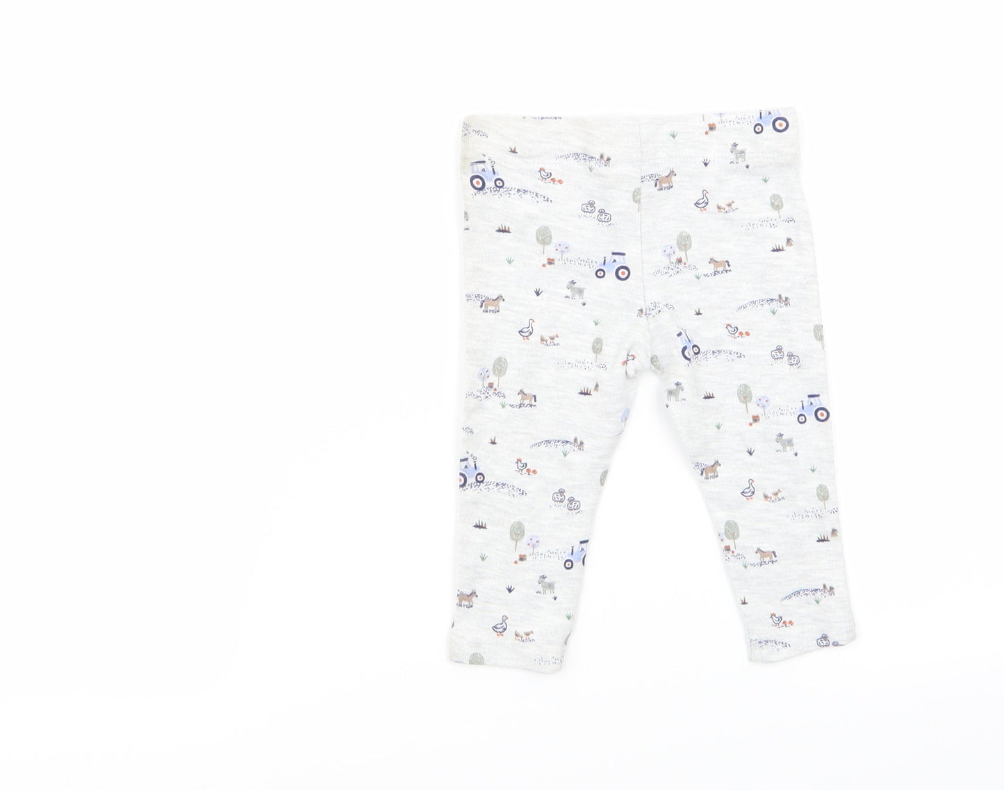 fred and flo Boys Grey Geometric  Jogger Trousers Size 3-6 Months  - leggings