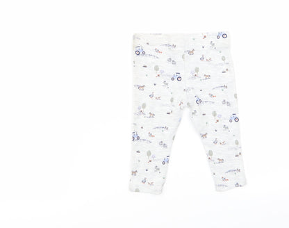 fred and flo Boys Grey Geometric  Jogger Trousers Size 3-6 Months  - leggings