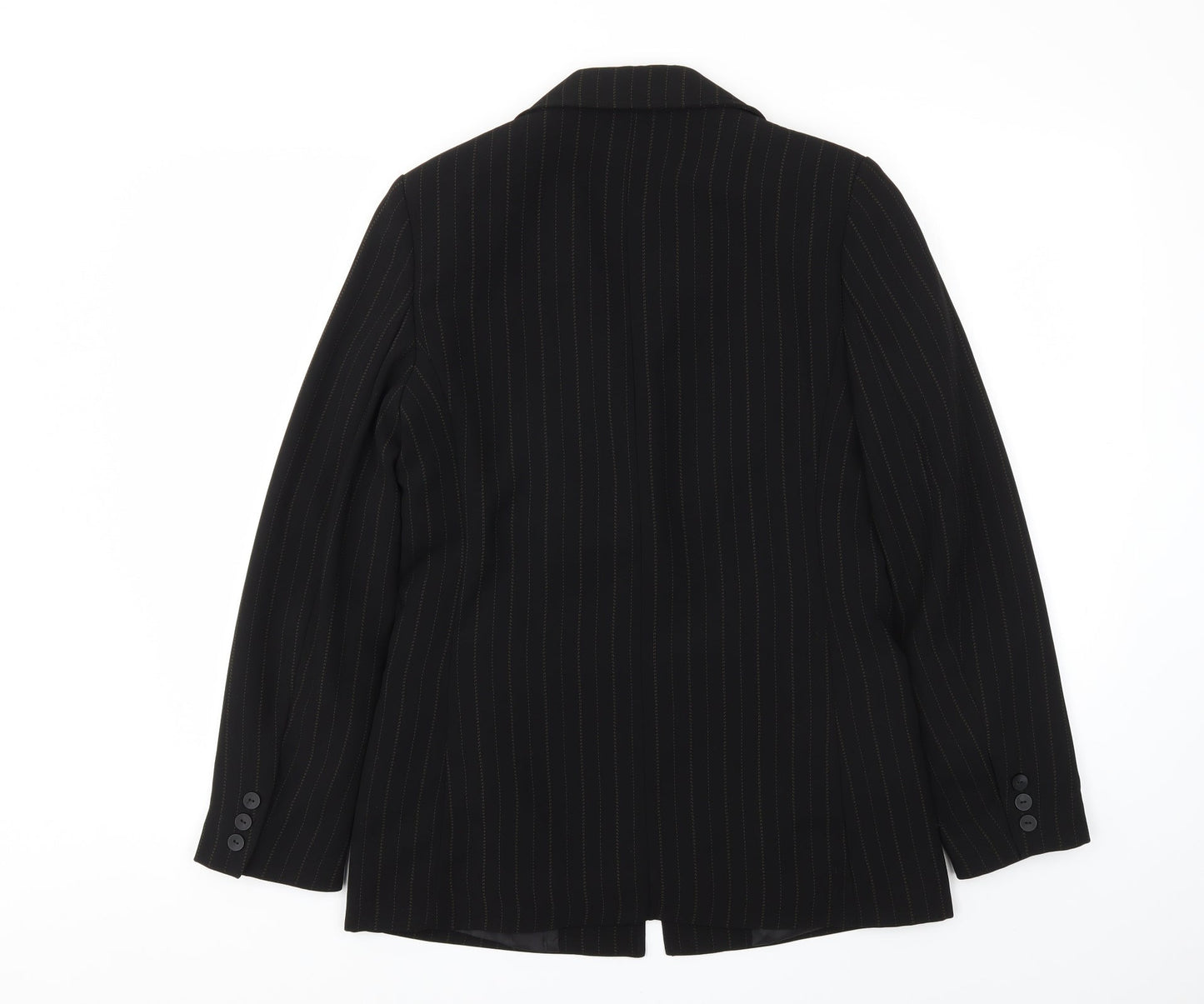 Klass Womens Black Striped  Jacket Blazer Size 10