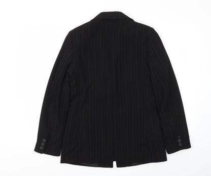 Klass Womens Black Striped  Jacket Blazer Size 10