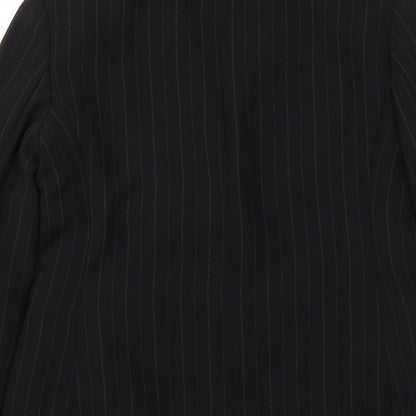 Klass Womens Black Striped  Jacket Blazer Size 10
