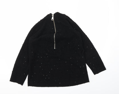 Womens UK Size S Preworn Black Basic T-Shirt