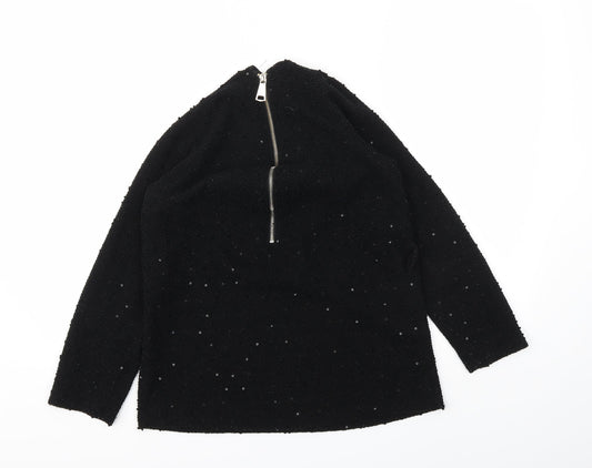 Womens UK Size S Preworn Black Basic T-Shirt