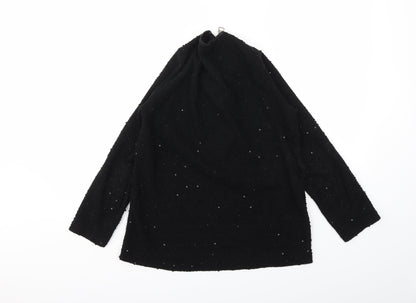 Womens UK Size S Preworn Black Basic T-Shirt