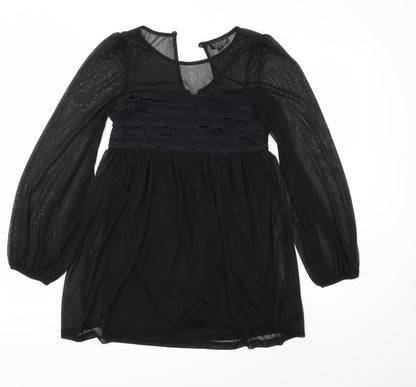 Womens UK Size 8 Topshop Black Basic T-Shirt