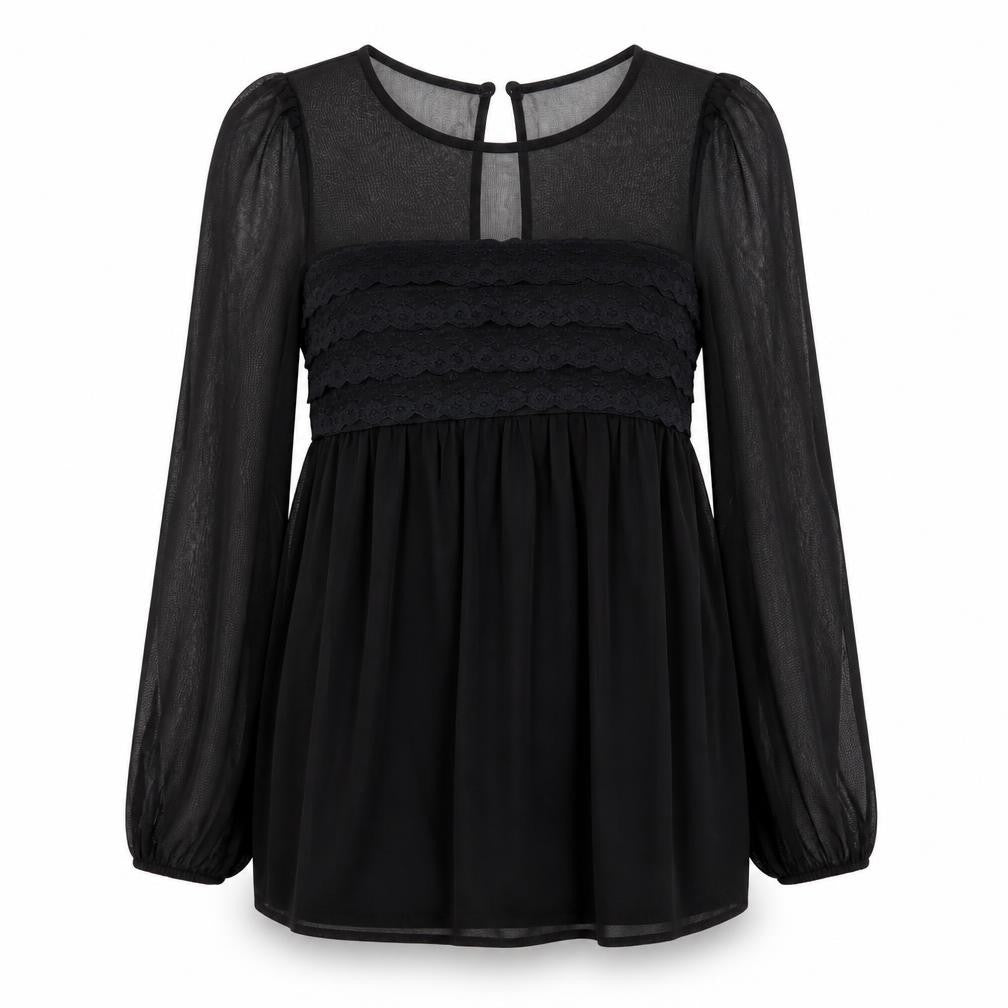 Womens UK Size 8 Topshop Black Basic T-Shirt