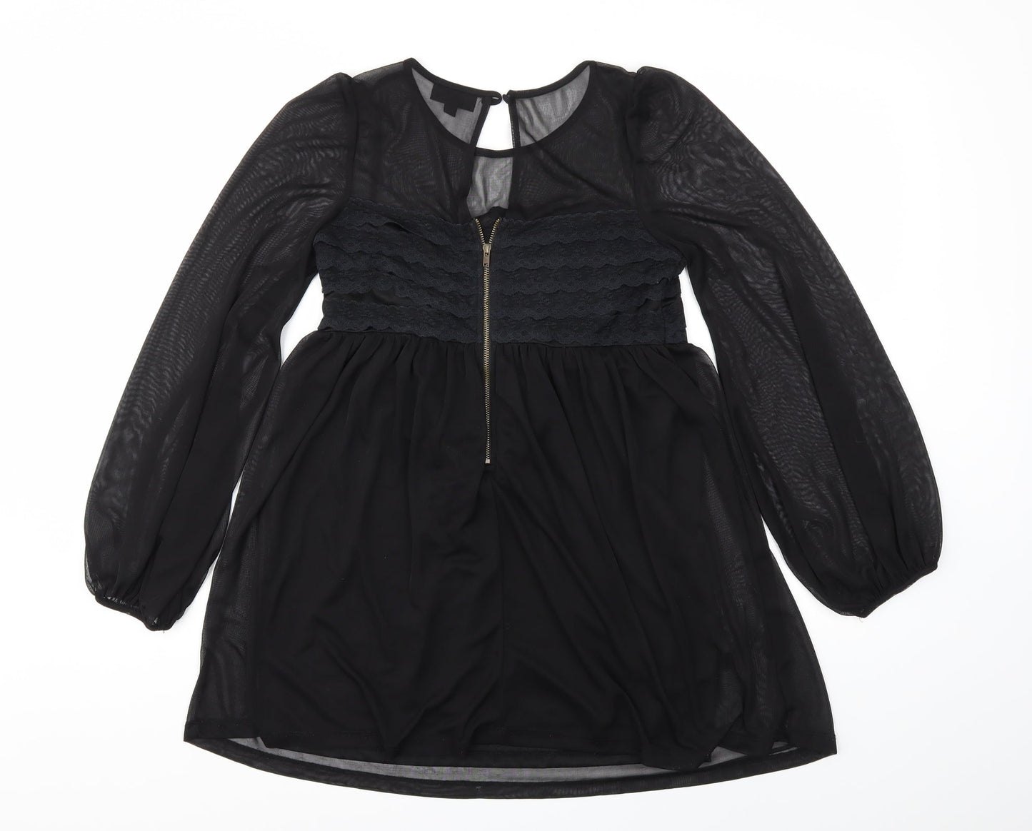 Womens UK Size 8 Topshop Black Basic T-Shirt