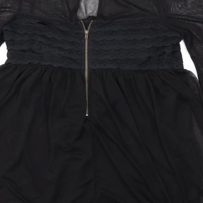 Womens UK Size 8 Topshop Black Basic T-Shirt