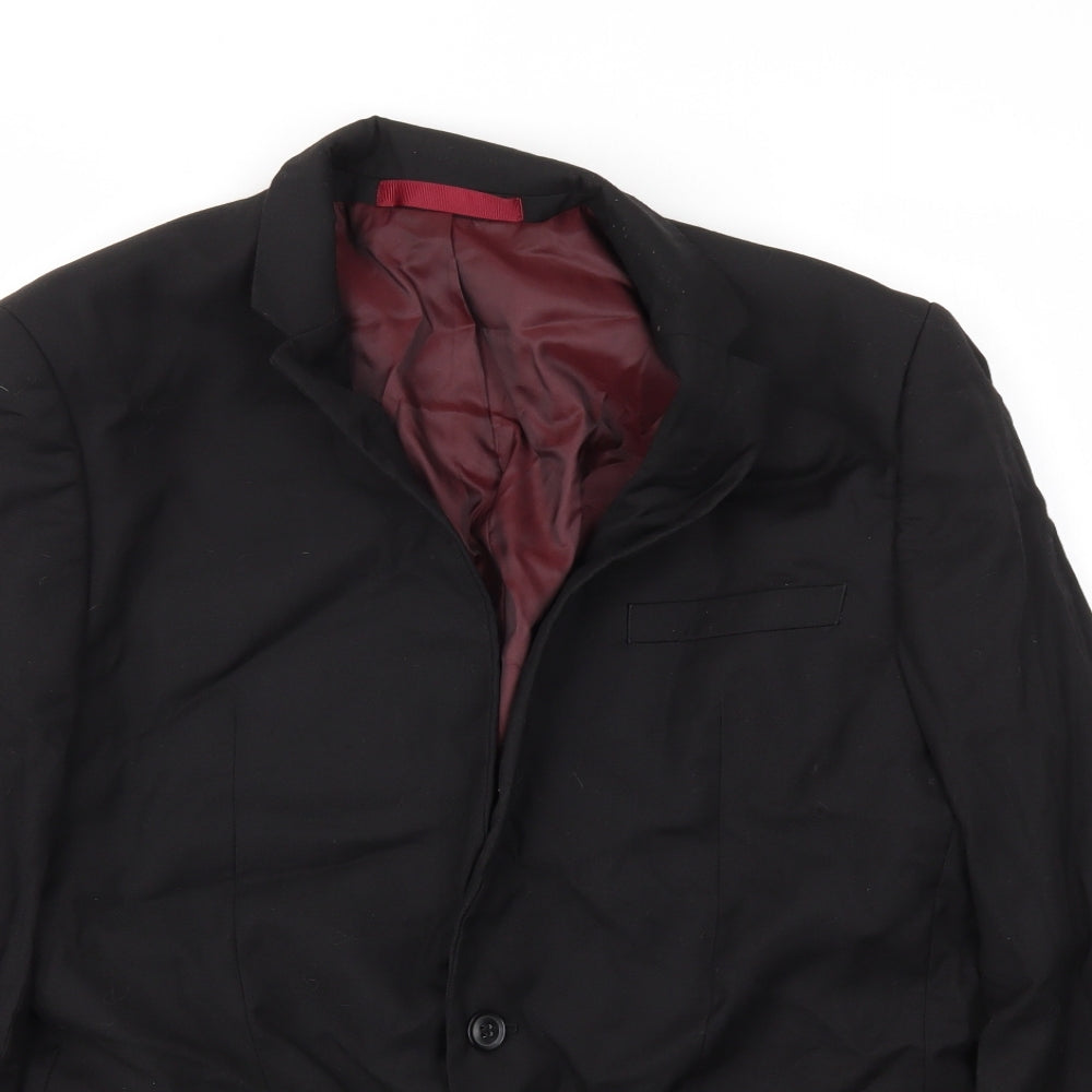 Mens UK Size 42 Topman Regular Black Suit Jacket