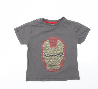 AVENGERS Boys Grey   Basic T-Shirt Size 5 Years