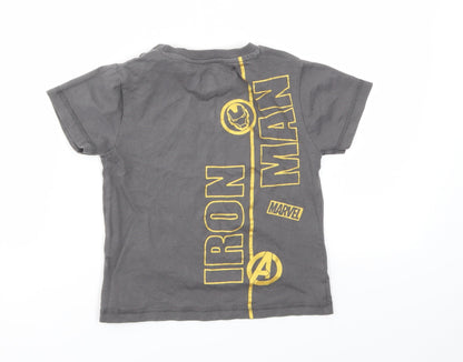 AVENGERS Boys Grey   Basic T-Shirt Size 5 Years
