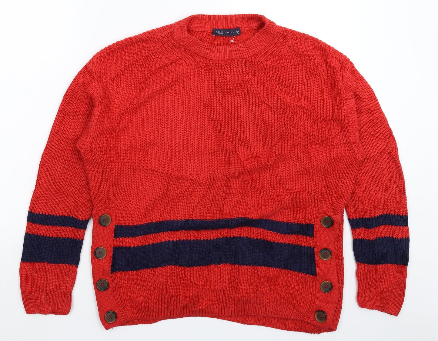 Womens UK Size M Marks and Spencer Red Pullover Jumper