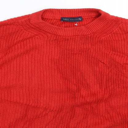 Womens UK Size M Marks and Spencer Red Pullover Jumper