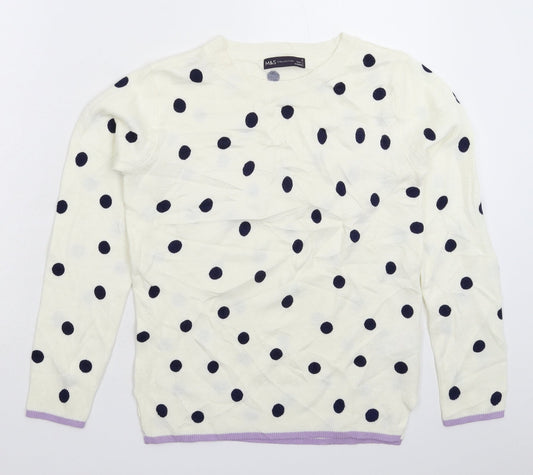 Womens UK Size 6 Marks and Spencer White Pullover Jumper