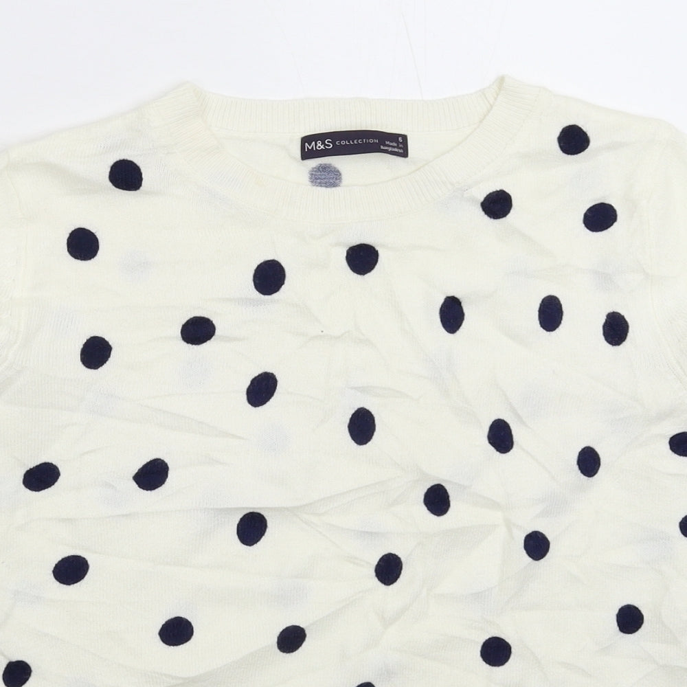 Womens UK Size 6 Marks and Spencer White Pullover Jumper