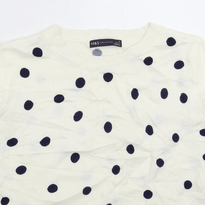 Womens UK Size 6 Marks and Spencer White Pullover Jumper