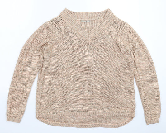 TU Womens Beige  Knit Pullover Jumper Size 14