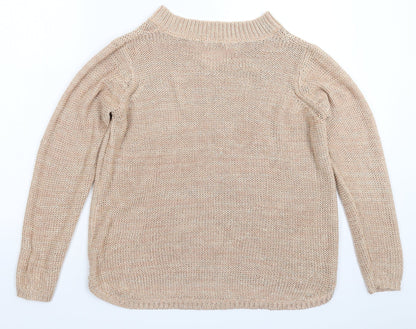TU Womens Beige  Knit Pullover Jumper Size 14