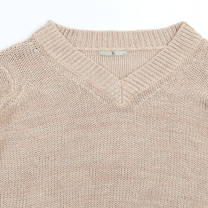 TU Womens Beige  Knit Pullover Jumper Size 14