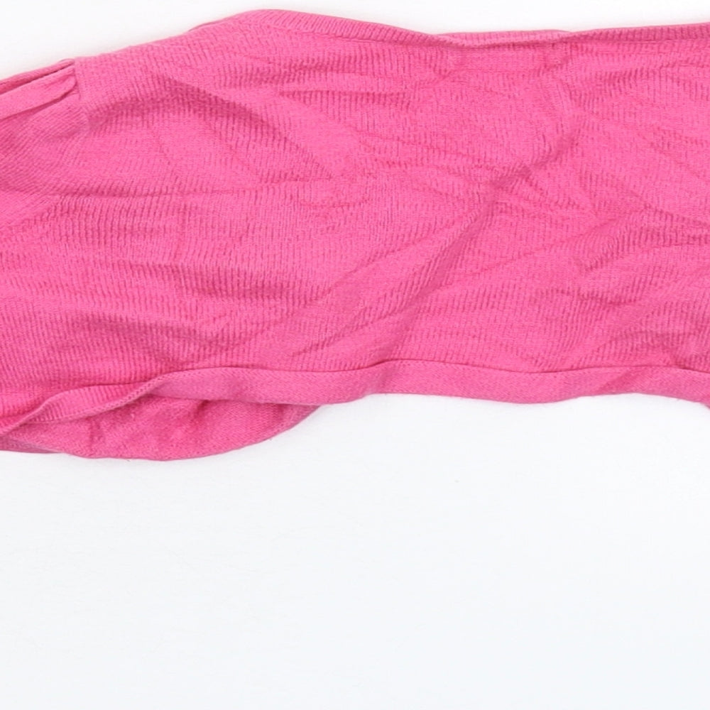 Monsoon Girls Pink  Knit Cardigan Jumper Size 3-4 Years  - Cropped