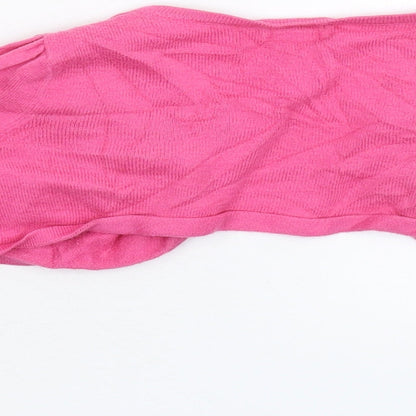 Monsoon Girls Pink  Knit Cardigan Jumper Size 3-4 Years  - Cropped