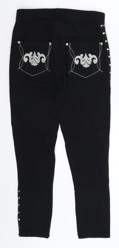 Stacey B Womens Black   Cropped Leggings Size 6 L24 in
