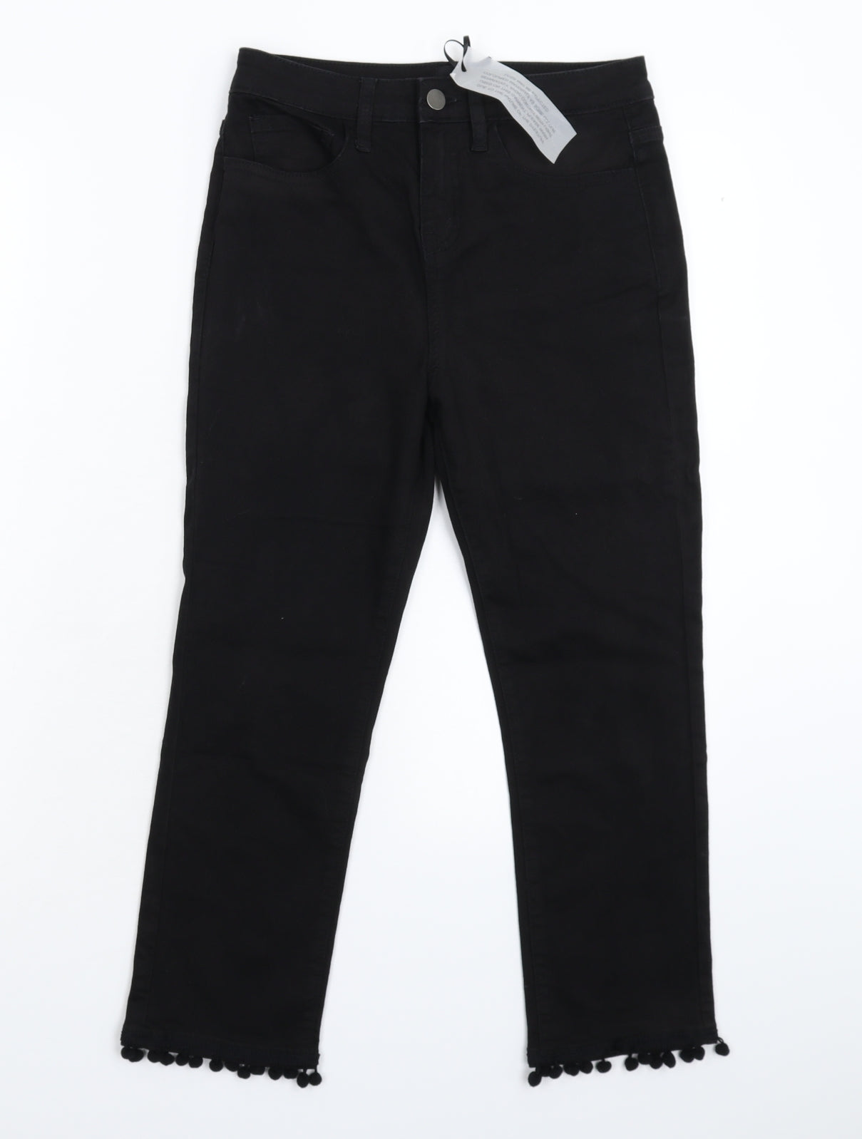 B You Womens Black  Denim Cropped Jeans Size 8 L22 in