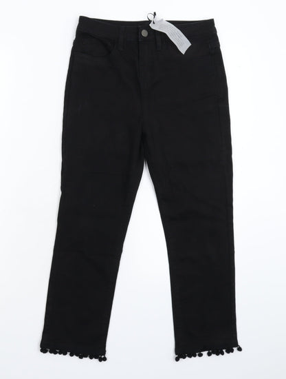 B You Womens Black  Denim Cropped Jeans Size 8 L22 in