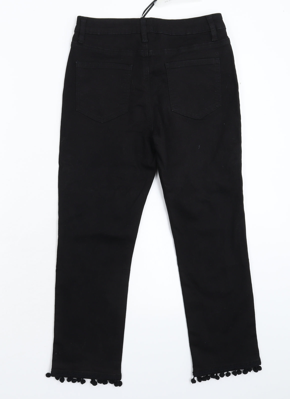 B You Womens Black  Denim Cropped Jeans Size 8 L22 in
