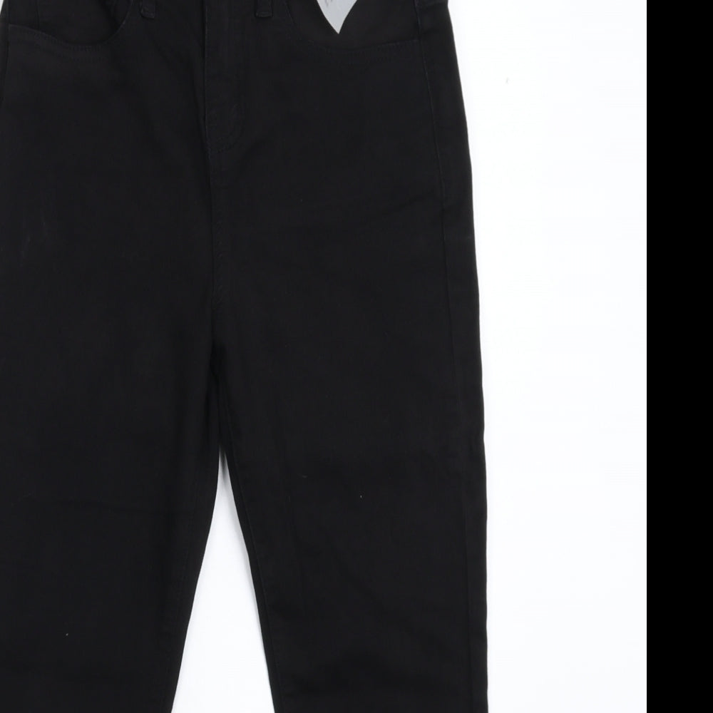 B You Womens Black  Denim Cropped Jeans Size 8 L22 in