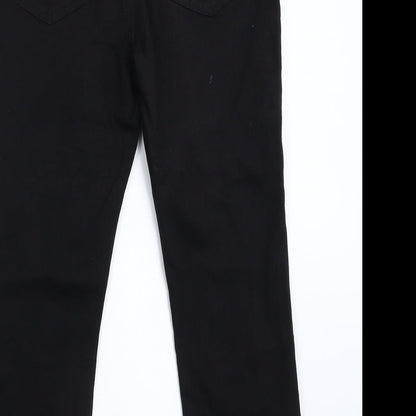 B You Womens Black  Denim Cropped Jeans Size 8 L22 in