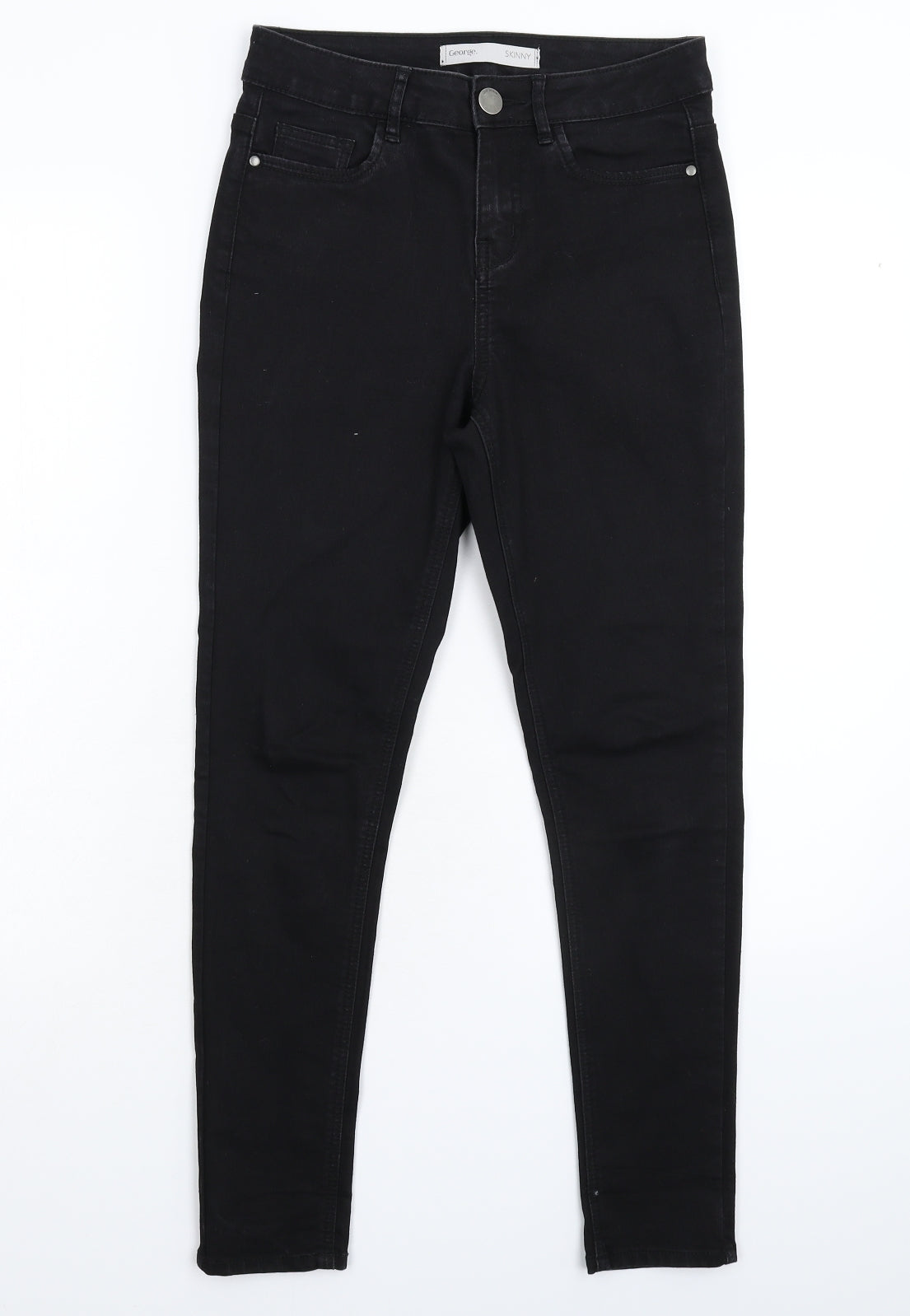 George Womens Black  Denim Skinny Jeans Size 8 L27 in