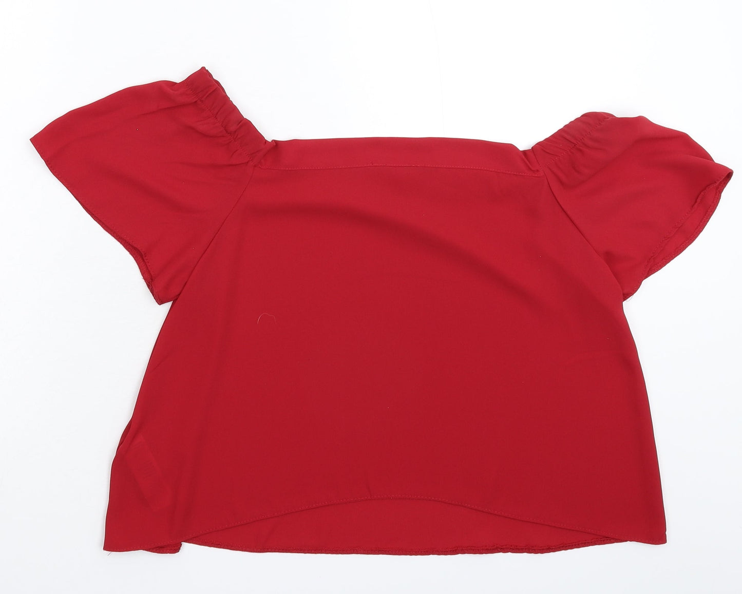 Womens UK Size 10 New Look Red Basic Blouse