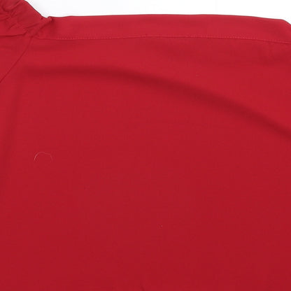Womens UK Size 10 New Look Red Basic Blouse