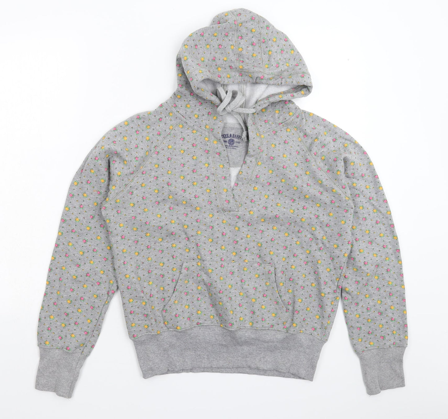 Steve & Barry's Womens Grey Floral  Pullover Hoodie Size L