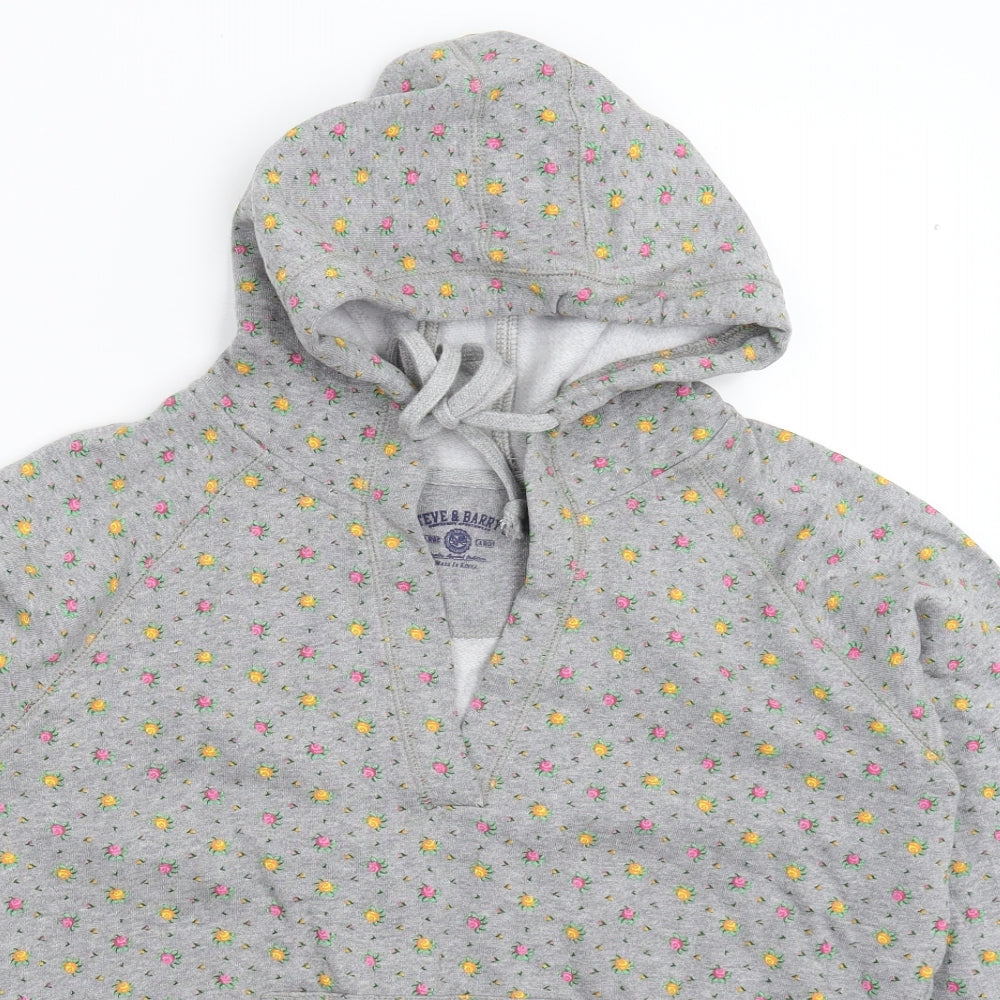 Steve & Barry's Womens Grey Floral  Pullover Hoodie Size L