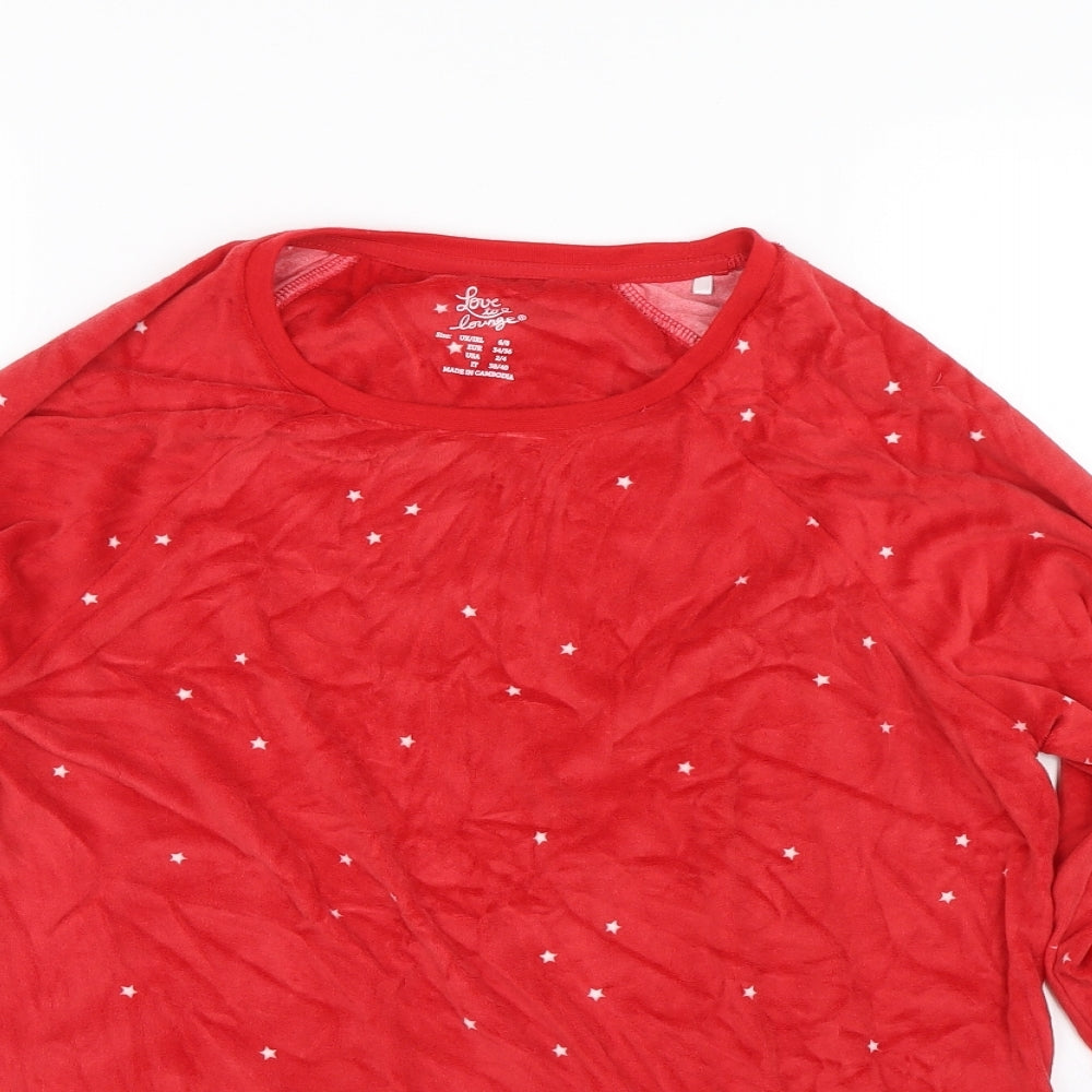 Love to Lounge Womens Red   Top Pyjama Top Size 8  - Stars