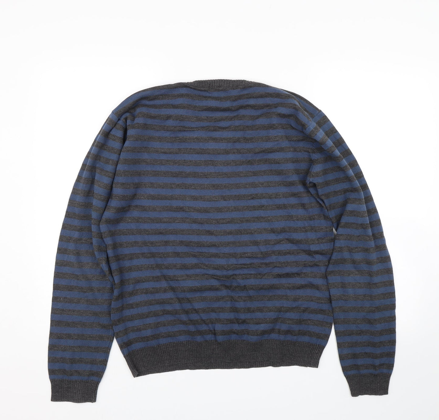 Soul rebel Mens Blue Striped  Pullover Jumper Size XL