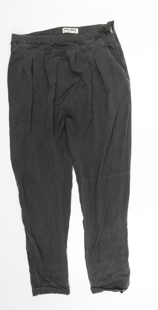 Womens UK Size 8 VERO MODA Regular Fit Capri Grey Trousers