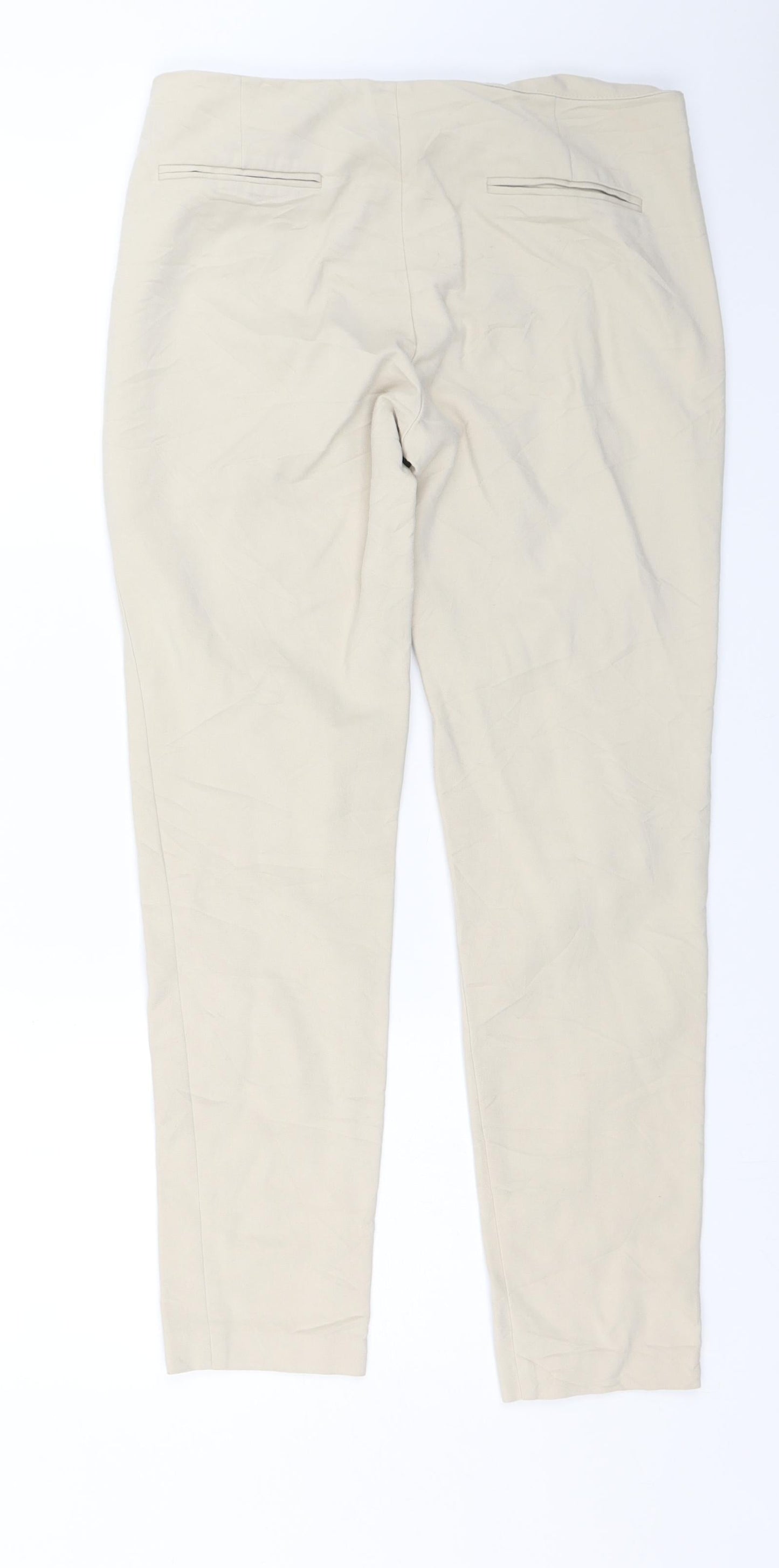 Womens UK Size 30 in Zara Regular Fit Carrot Beige Trousers
