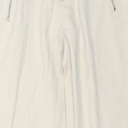 Womens UK Size 30 in Zara Regular Fit Carrot Beige Trousers